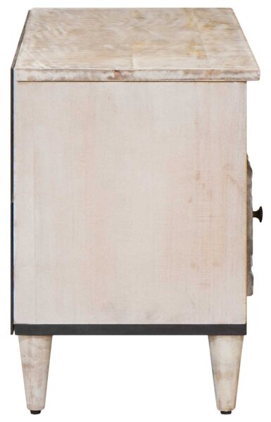 TV szekrény fiókkal Fehér 100 x 33,5 x 46 cm Tömör Mangófát