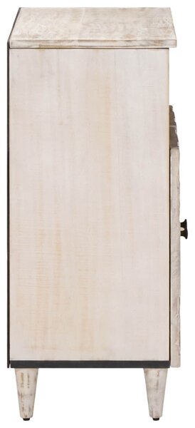 Széf tárolóval ajtóval Fehér 60 x 33,5 x 75 cm Tömör Mangófát