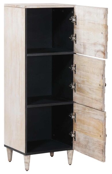 Magas Tálca polcokkal Fehér 40 x 33,5 x 110 cm Tömör Mangófát