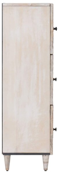Magas Tálca polcokkal Fehér 40 x 33,5 x 110 cm Tömör Mangófát
