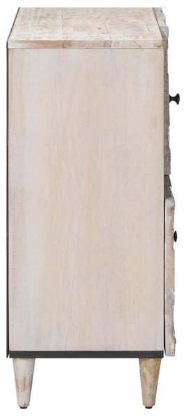 Széf tárolóval ajtóval Fehér 80 x 33,5 x 75 cm Tömör Mangófát