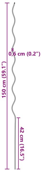 Spirális Növénytartók 5 db 150 cm Horganyzott Acél