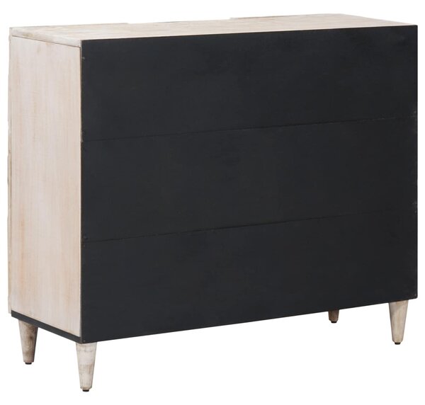 Széf polcokkal tárolóval Fehér 90 x 33,5 x 75 cm Tömör Mangófát