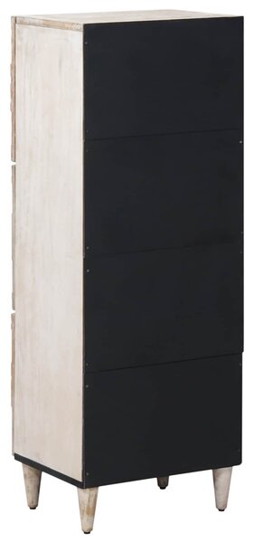 Magas Tálca polcokkal Fehér 40 x 33,5 x 110 cm Tömör Mangófát