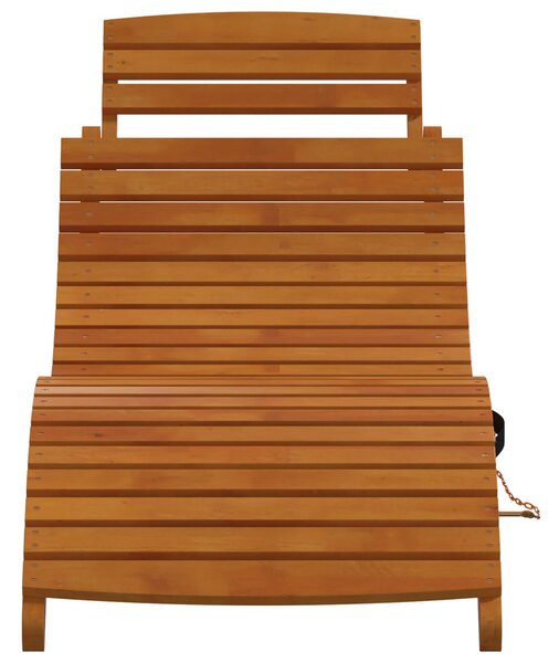 Napozóágy 2 pcs Barna 55 x 184 x 64cm Tömör Akácfa