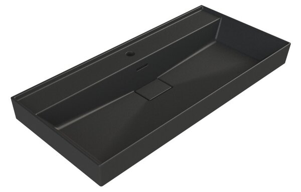 TMP SHARP 100 fali fürdőszobabútor - CeraStyle SHARP FEKETE mosdóval - 100 x 48 cm