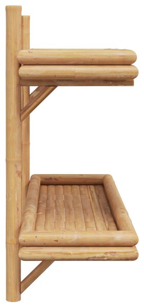 Falpolc polcokkal tárolóval Barna 75 x 26 x 60 cm bambusz
