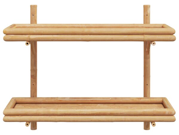Falpolc polcokkal tárolóval Barna 75 x 26 x 60 cm bambusz