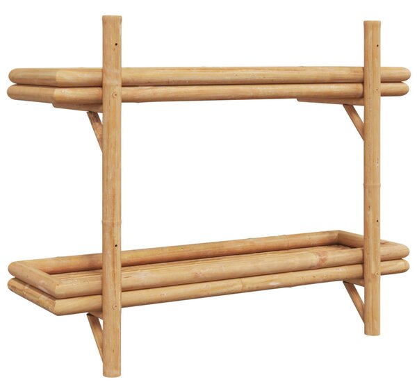 Falpolc polcokkal tárolóval Barna 75 x 26 x 60 cm bambusz