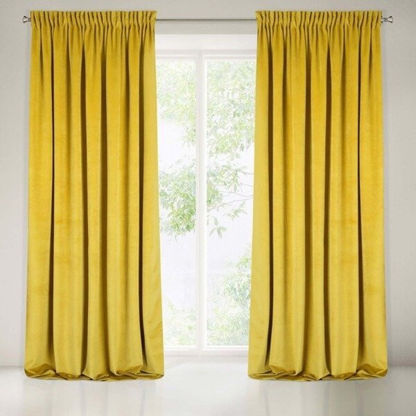 Gyönyörű sárga függönyök egyszínű kombinációban 140X270 cm