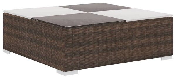 6-részes barna polyrattan kerti bútorszett párnákkal