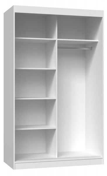 Aldabra IGA 120 A/B tolóajtós gardróbszekrény 120x61x200, 1 tükörrel / sima, fehér