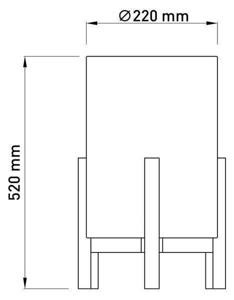 Näve Asztali lámpa 3193, fa, vászon textil, magasság 52cm, Világos fa, Nappali / Étkező, Fa, Skandináv