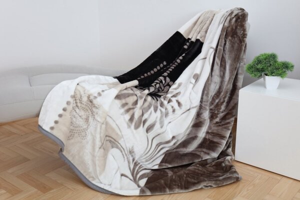 Szürke takaró mintákkal Szélesség: 160 cm | Hossz: 210 cm