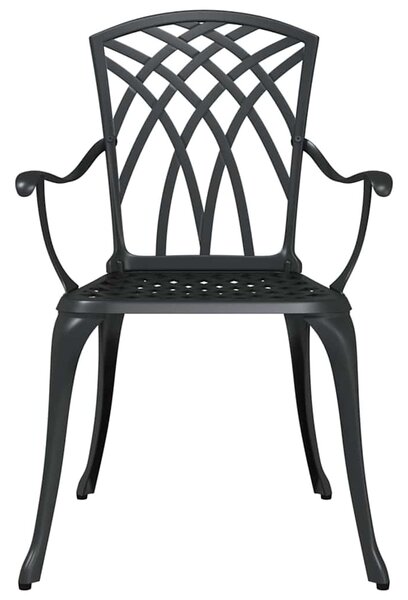 VidaXL Kerti Szék 2 pcs Fekete 53 x 51 x 88,5cm Alumínium