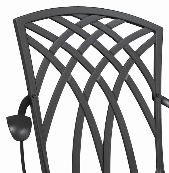 VidaXL Kerti Szék 2 pcs Fekete 53 x 51 x 88,5cm Alumínium