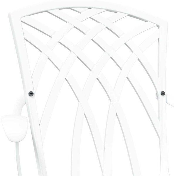 VidaXL Kerti Szék 2 pcs Fehér 53 x 51 x 88,5cm Alumínium