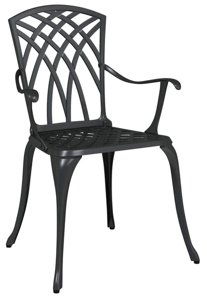 VidaXL Kerti Szék 2 pcs Fekete 53 x 51 x 88,5cm Alumínium