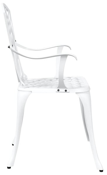 VidaXL Kerti Szék 2 pcs Fehér 53 x 51 x 88,5cm Alumínium