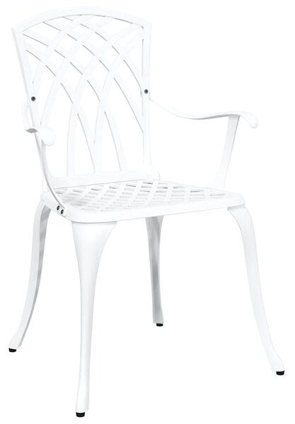 VidaXL Kerti Szék 2 pcs Fehér 53 x 51 x 88,5cm Alumínium