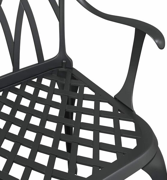 VidaXL Kerti Szék 2 pcs Fekete 53 x 51 x 88,5cm Alumínium