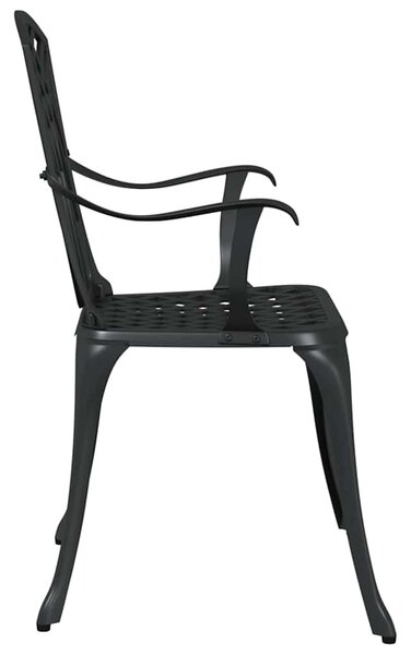 VidaXL Kerti Szék 2 pcs Fekete 53 x 51 x 88,5cm Alumínium