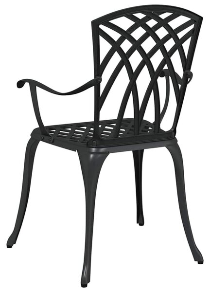 VidaXL Kerti Szék 2 pcs Fekete 53 x 51 x 88,5cm Alumínium