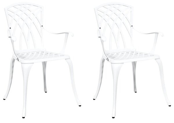 VidaXL Kerti Szék 2 pcs Fehér 53 x 51 x 88,5cm Alumínium