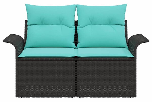 VidaXL Kerti kanapé párnával 141 x 62 x 69 cm polirattan