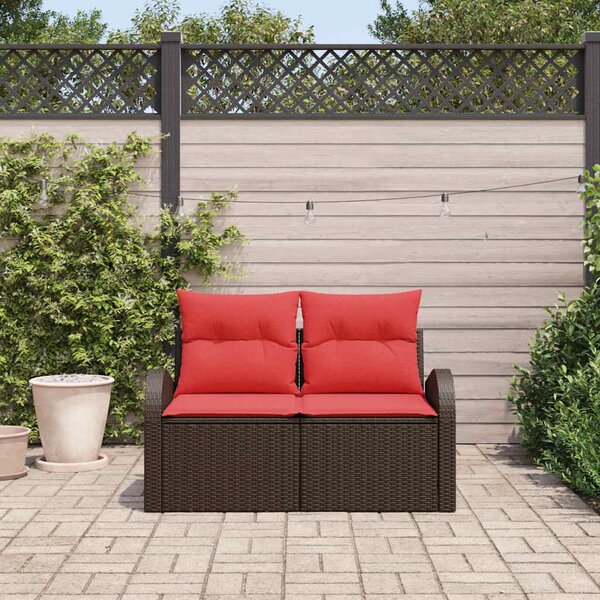 VidaXL Kerti kanapé Barna 124 x 62 x 85 cm polirattan