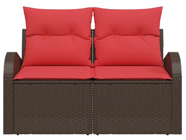 VidaXL Kerti kanapé Barna 124 x 62 x 85 cm polirattan