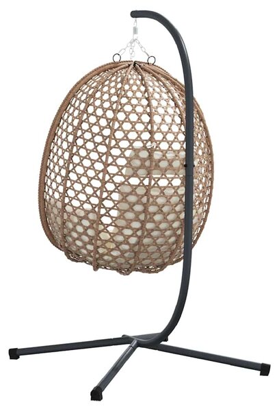 Függő tojás szék Világos krémszín 104 x 100 x 191 cm polirattan
