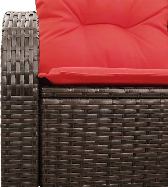 VidaXL Kerti kanapé Barna 124 x 62 x 85 cm polirattan