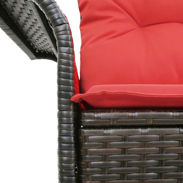VidaXL Kerti kanapé párnával tárolóval 141 x 62 x 69 cm polirattan