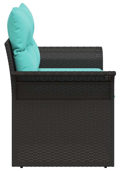 VidaXL Kerti kanapé párnával 141 x 62 x 69 cm polirattan