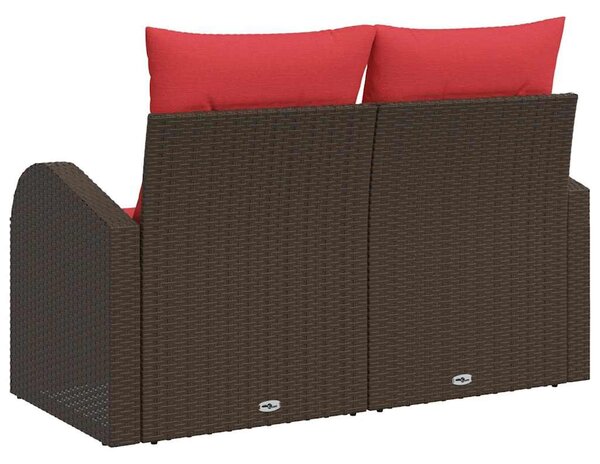 VidaXL Kerti kanapé Barna 124 x 62 x 85 cm polirattan