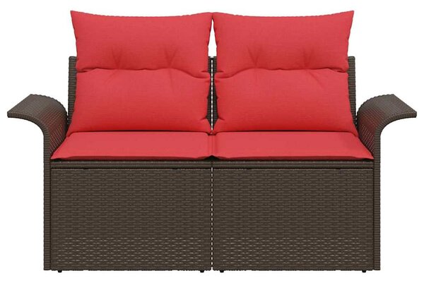 VidaXL Kerti kanapé párnával tárolóval 141 x 62 x 69 cm polirattan
