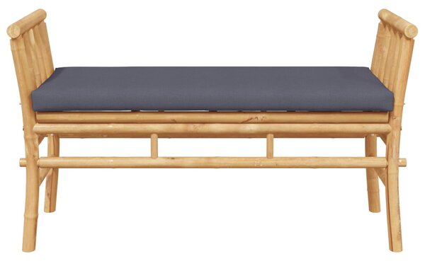 Kerti pad párnával Barna 110 x 38 x 65cm bambusz