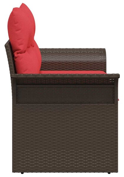 VidaXL Kerti kanapé párnával tárolóval 141 x 62 x 69 cm polirattan