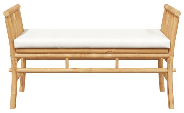 Kerti pad párnával Barna 110 x 38 x 65cm bambusz