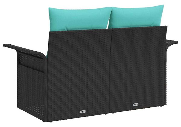 VidaXL Kerti kanapé párnával 141 x 62 x 69 cm polirattan