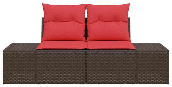 VidaXL Kerti kanapé párnával 184 x 62 x 69 cm polirattan