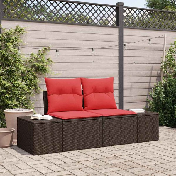 VidaXL Kerti kanapé párnával 184 x 62 x 69 cm polirattan