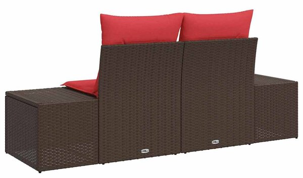 VidaXL Kerti kanapé párnával 184 x 62 x 69 cm polirattan