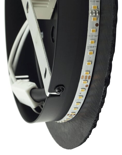 Lindby Peetu LED fali lámpa, Ø 25 cm, pala, fényerőszabályozó, dimmelhető, Alu / szürke / cink, Nappali / Étkező, Kő, Modern