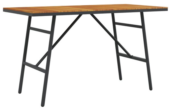 Étkezőasztal - Fekete, 110x55x62 cm, Tömör akácfából
