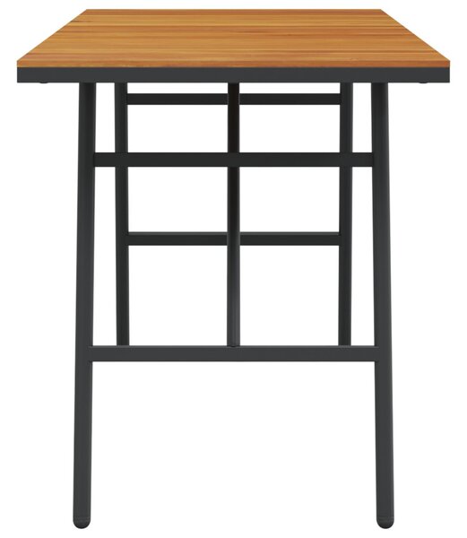 Étkezőasztal - Fekete, 110x55x62 cm, Tömör akácfából
