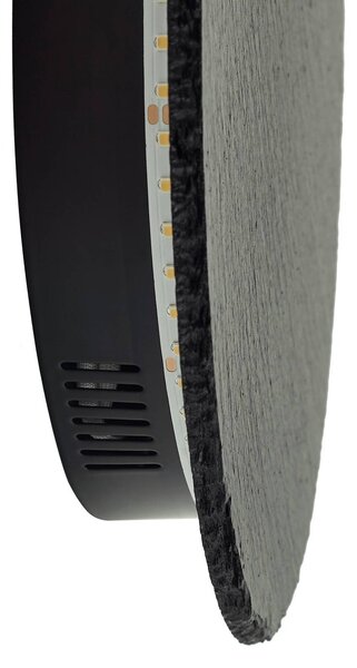 Lindby Peetu LED fali lámpa, Ø 25 cm, pala, fényerőszabályozó, dimmelhető, Alu / szürke / cink, Nappali / Étkező, Kő, Modern