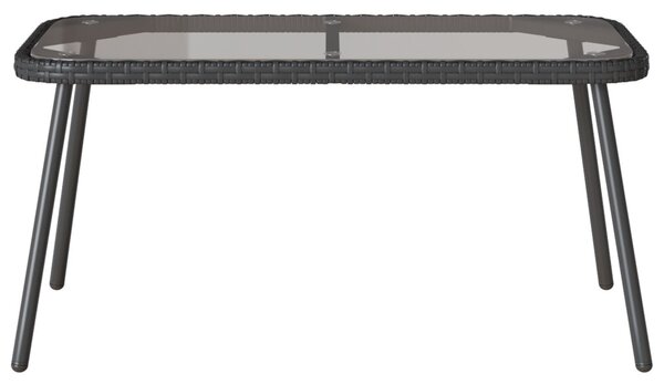 Fekete Dohányzóasztal 90x45x42 cm Polirattan