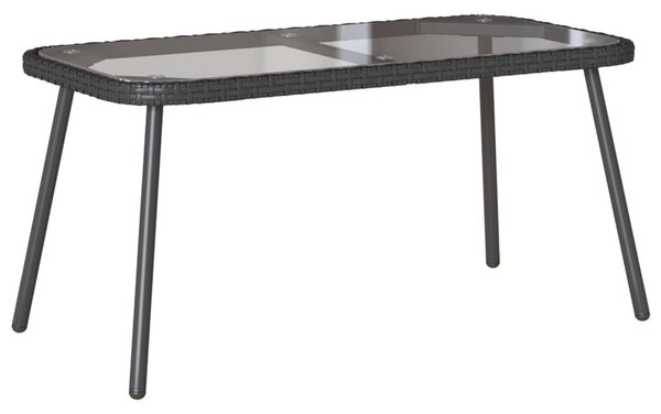 Fekete Dohányzóasztal 90x45x42 cm Polirattan